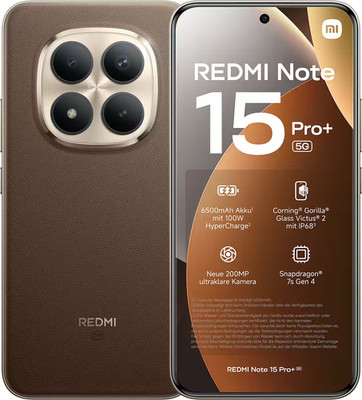 Xiaomi REDMI Note 15 Pro+ 5G Mocha Brown 256GB Dual SIM Ohne Simlock NEU &OVP 