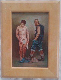 peinture huile homme modele nu masculin oïl painting canvas male nude