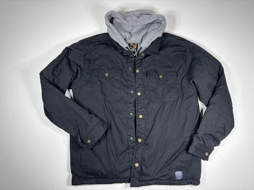 Noble Outfitters Hooded Jacket Men Large Gray Black Insulated Ranch Workwear - product listing photo