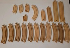 Lot of 20 Pieces Random Wooden Railway Fits Thomas Brio Ikea Train Track LOT 3