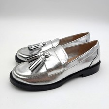 Scarpe mocassino Franco Sarto Lucia nappa punta tonda donna argento taglia US6M EU36