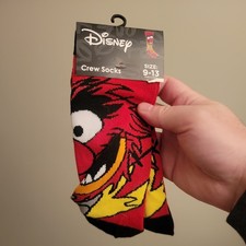 Disney MUPPETS ANIMAL SOCKS cartoon Size 9-13 Crew ADULT CREW new D083
