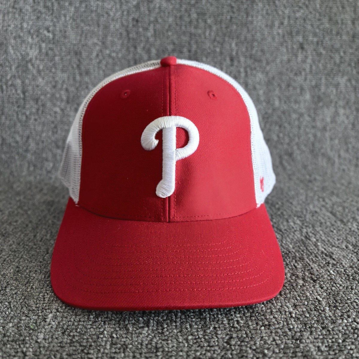Philadelphia Phillies '47 Red White Trucker Snapback Hat OSFA New