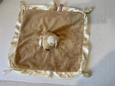 Douglas Baby Puppy Security Blanket Lovey Tan Brown Dog Satin Like Trim