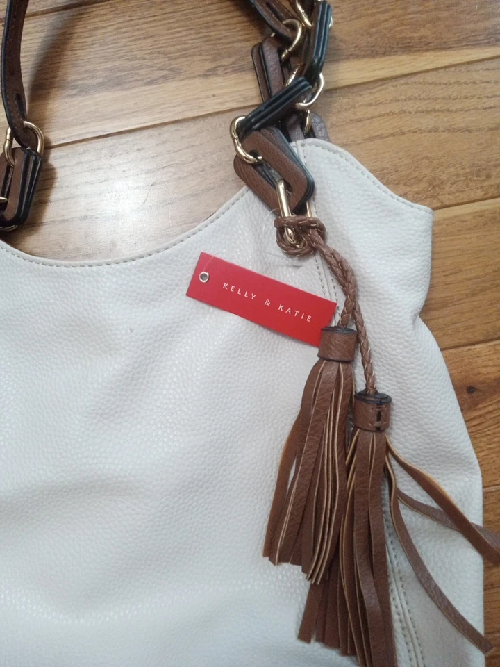 Kelly & Katie NUEVO 19 x 11 x 6 Beige, Bolsillos Internos Doble Asas Cartera, Bolso de Mano Foto 2 de 4
