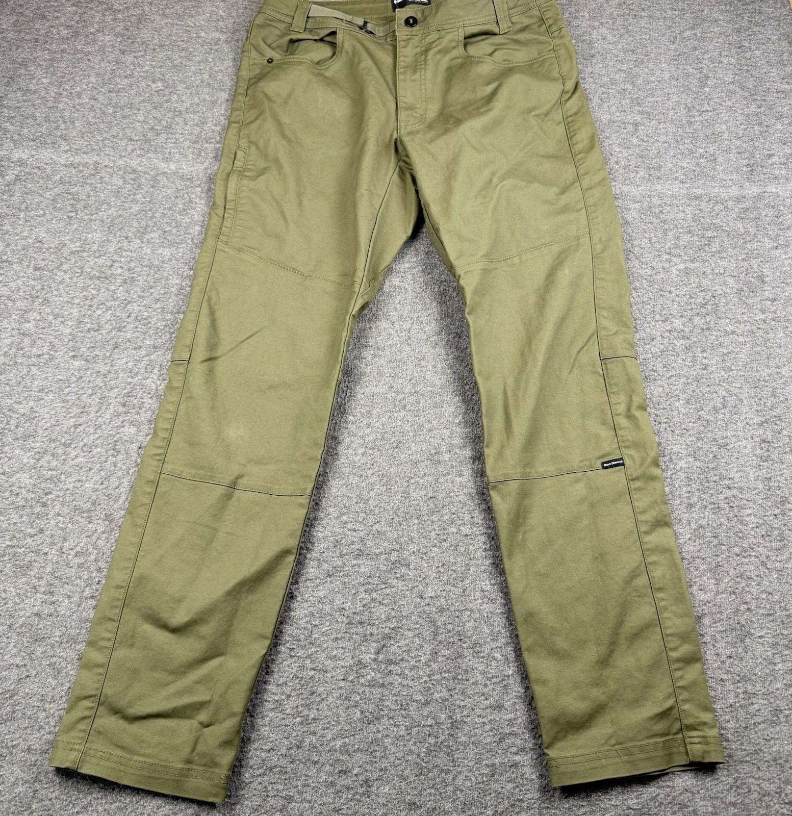 Pantalones Diamante Negro Para Hombre 34x32 Verde Cinturón Ajustable Escalada Senderismo Boulder
