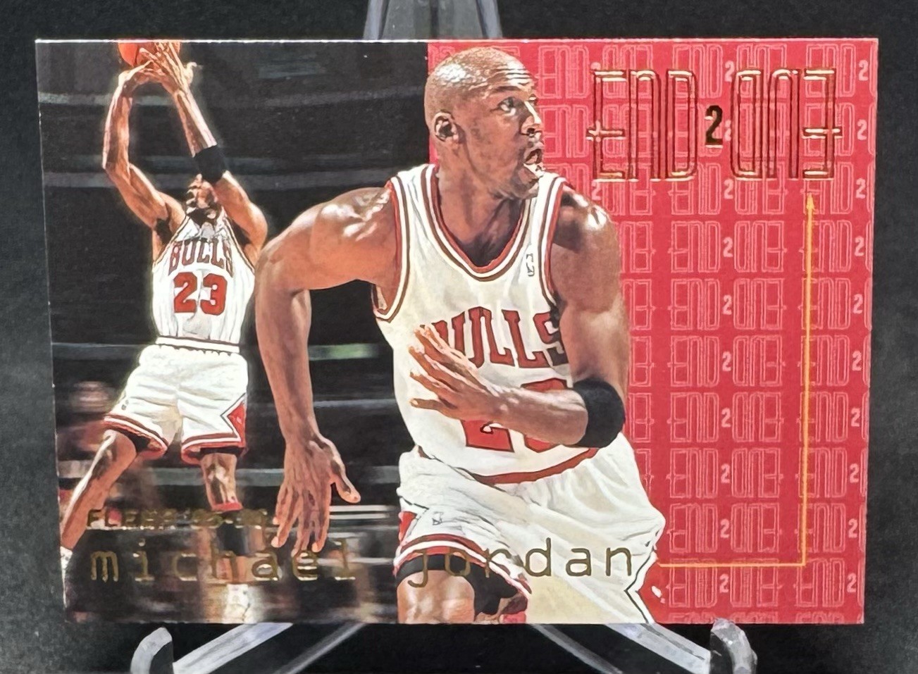 MICHAEL JORDAN BULLS 1995-96 FLEER END 2 END INSERT #9of20