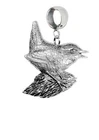 B6 Wren Birds Pewter charm on bail with 5mm Hole add to Bracelet necklace