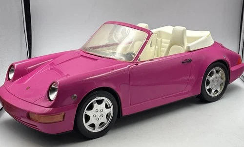 VTG Mattel 1991 Pink Barbie Porsche Pink 911 Carrera 4 Incomplete 21"