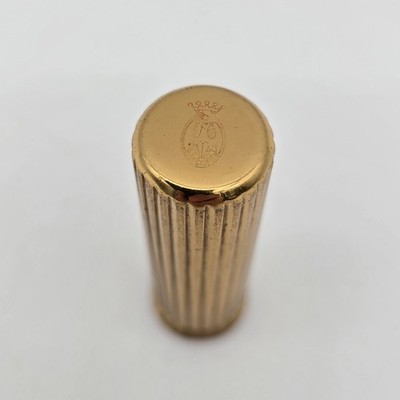 Vintage Coty Creamy Lipstick Brass Tube Shield Logo Red Ribbon Medium Red