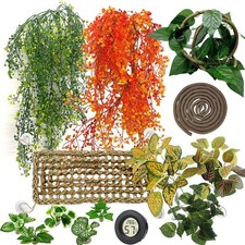 15Pcs Bearded Dragon Accessories, Reptile Plants, Hammock, Hygrometer, Decor