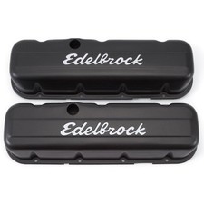 Edelbrock Signature Series Valve Covers - Bbc Tall Black- 4683