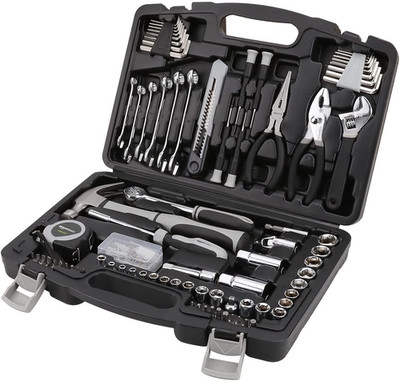 131-Piece General Household Hand Tool Set with Storage Case for Home Repair, Por