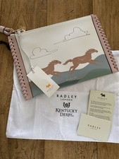 Radley Kentucky Derby Medium Zip Top Clutch Bag in Chalk + Radley Dust Bag - New