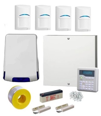 Kabelgebundene Einbruchmeldeanlage PRO Kit LCD-Tastatur, BOSCH PIRs, Türkontakt