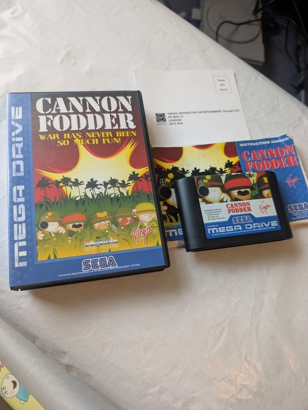 Sega Mega Drive Game Cannon Fodder Complete tested and working