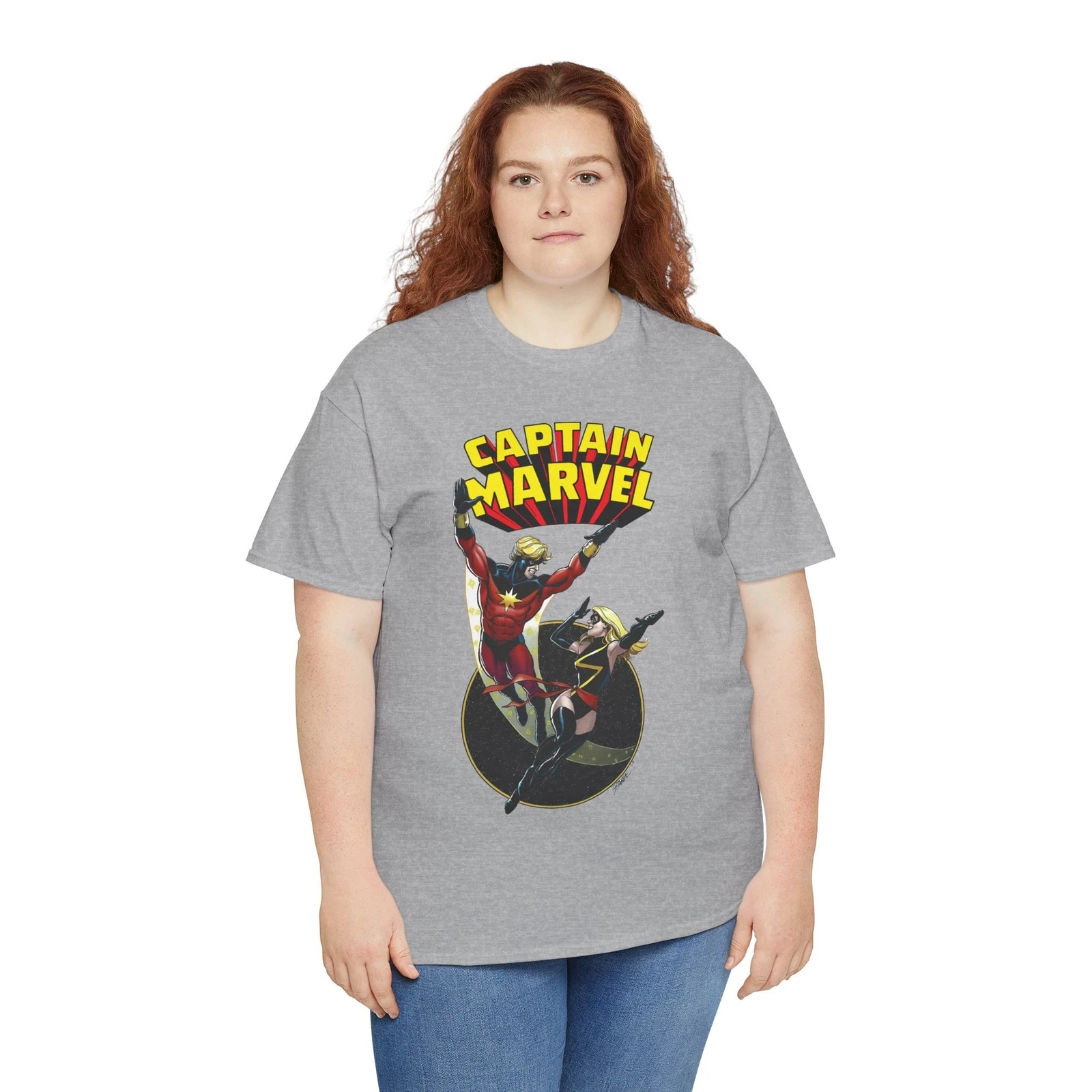 Captain Marvel T-Shirt - George Perez Art - Mar-Vell, Carol Danvers