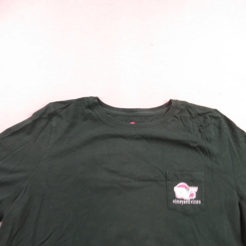 Vineyard Vines Shirt Womens XL Long Sleeve Crew Neck Green Lightweight Pocket - Image 3 of 4