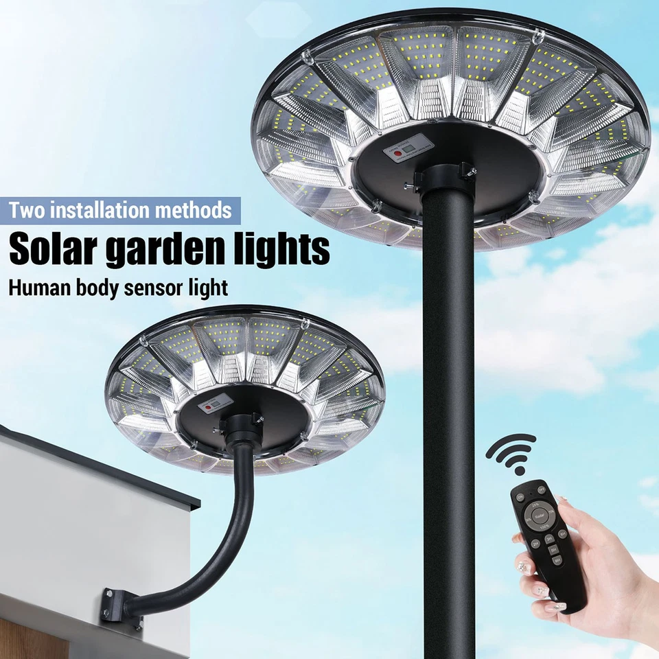 360° 11000W De Luz LED Lampara Solar de Calle Focos Para Patio Exterior Jardin - Image 3 of 4