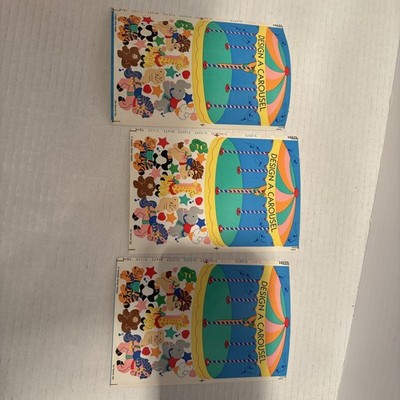 Rare Vintage Design A Carousel 1996 Sticker Sandylion Stickers Pack Of 3 New