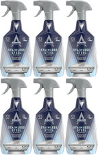 6x Astonish Stainless Steel Shine Cleaner Kitchen Grease Grime Dirt Spray 750ml 5.55 per litre