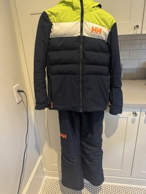 Helly Hansen Cycline Boys Ski jacket and  Adjustable Pants W/Suspenders Sz 14.