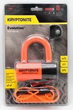 Kryptonite Motorcycle Bike Evolution Series 4 Disc Lock w/Pouch & Reminder Cable