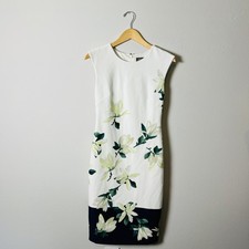 Vince Camuto Dress Womens 6 Sheath Sleeveless Floral Spring VC8M72145