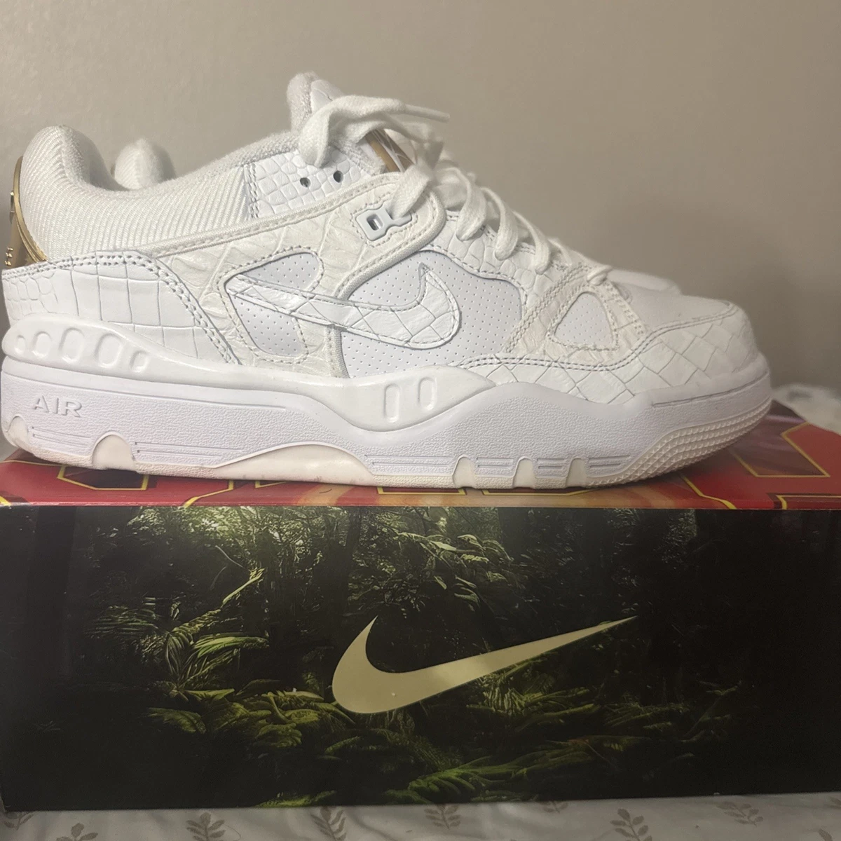 Nigo x Nike Air Force 3 Low White Metallic Gold for Sale 