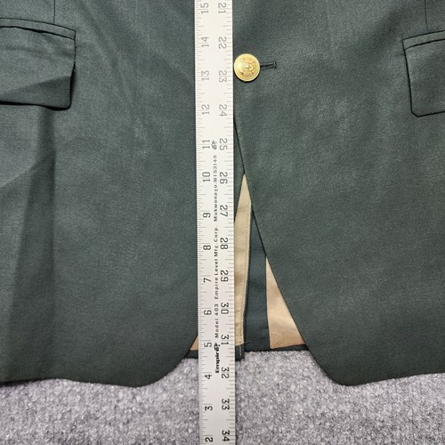 Chaps Ralph Lauren Mens Blazer Green Wool Gold 2 Button Jacket Sport Coat 46R - Picture 7 of 10