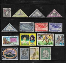 17 Used Liberia Stamps