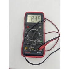 Cen-Tech P37772 Digital Multimeter Red Tested Working Good Condition