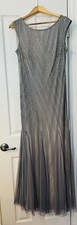 Adrianna Papell Women's Beaded Mermaid Evening Gown - Gray