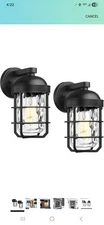 Emliviar Cylinder Outdoor Wall Lights Set of 2, Black Outside Lamps   GE255BL