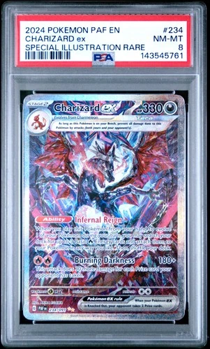 2024 POKEMON PAF EN-PALDEAN FATES SPECIAL ILLUSTRATION RARE CHARIZARD EX PSA 8