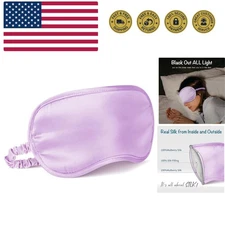 100% Mulberry Silk Sleep Mask, Lavender Silk Eye Cover for Sleeping, Pack of 1