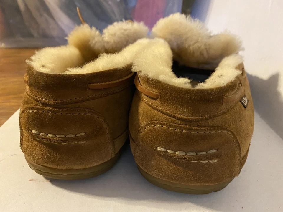 LL Bean Wicked Good Para Hombres Talla 14W Mocasines Piel de Oveja Gamuza Piel de Oveja Tostado 264593 Foto 4 de 4