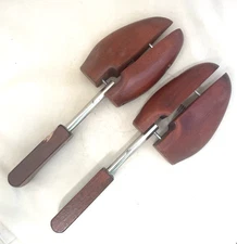Pair of Vintage Mens Rochester Wooden Shoe Keepers Tree Split Toe Stretchers #5