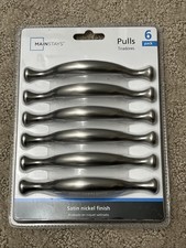 Mainstays 6 Pack Pulls Satin Nickel Finish Hardware Included Drawer Handles