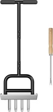 Lawn Aerator with 4 Stainless Steel Corer Plug Aerator & Soil Core Storage Tray~