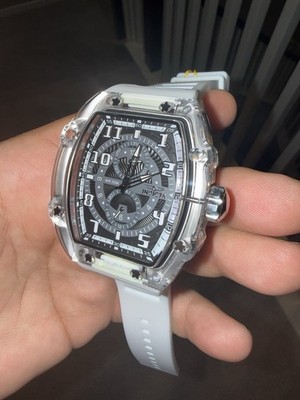   NEW!! Invicta Racing CYCLONE Men's PODIUM WATCH 48.5mm Smoke Gray White 48447
