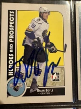 Signed 2008-09 ITG Heroes and Prospects Brian Boyle #16 Rookie RC Auto Card