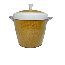 Vintage Mid Century Rafiaware Yellow Plastic Ice Bucket