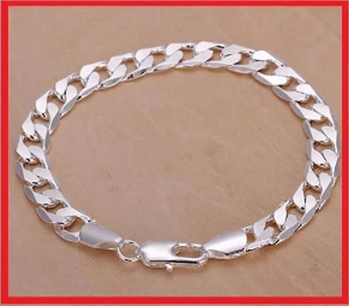 Superbe Gourmette Neuve plaqué Argent 8 mm longueur 20cm