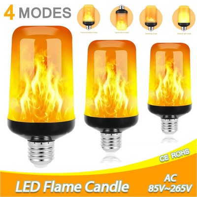 2-12Stk E27 LED Fackel Feuer Lampe Flammen Licht 4 Modi Effekt Glühbirne Flacker