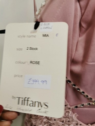 Tiffanys Mia Size 2 Rose Pink Evening dress Fishtail Gown tulle Sequin NWT - Picture 13 of 19