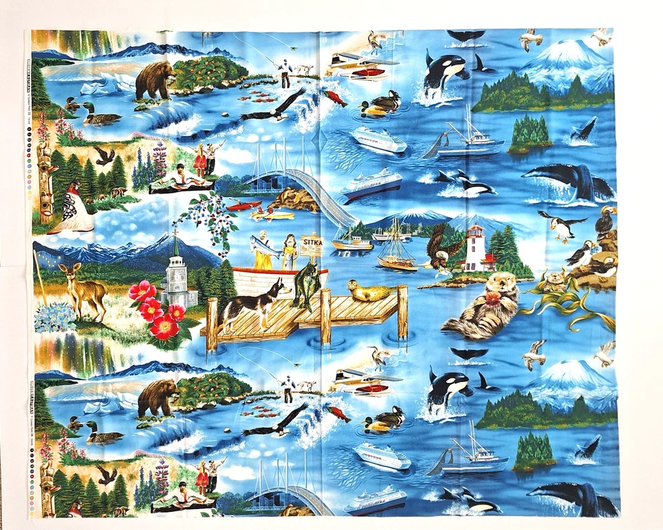 Alaska Scenery R Kaufman #5648 Screen Print Decor Quilting Cotton Fabric 1YD x44 - Image 2 of 4
