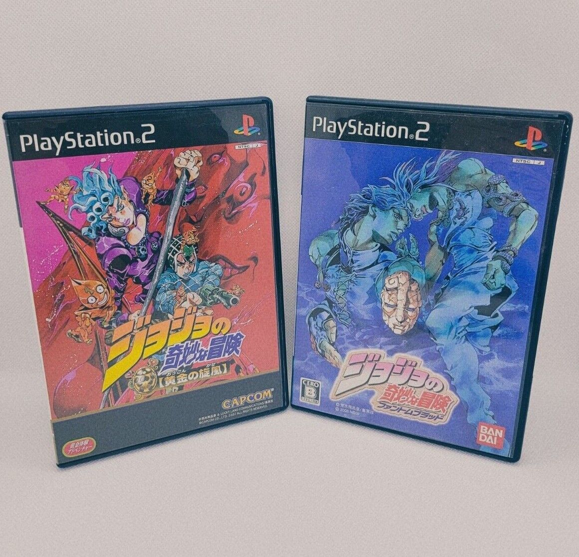 PS2 Jojo's Bizzare Adventure Phantom Blood & Ougon no Kaze 2 game set Japan