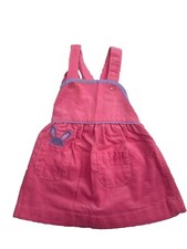 vintage HEALTH-TEX Sz 4T Overall Dress Pink Bunny Corduroy USA made