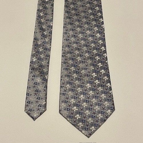 Jerry Garcia Krawatte Silber Floral Blumen Seide Atemberaubend Unikat Stilvolles Design - Bild 8 von 22
